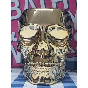 BBW Gold Skull Foaming Soap Holder Decorative Halloween Bathroom Decor